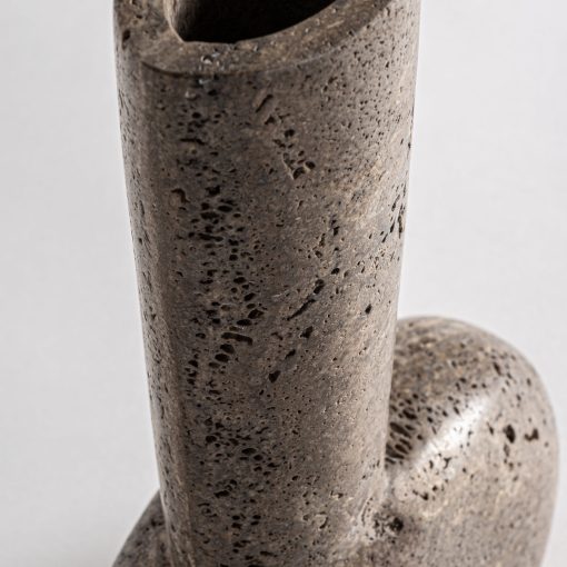 Dark travertine vase – Image 2