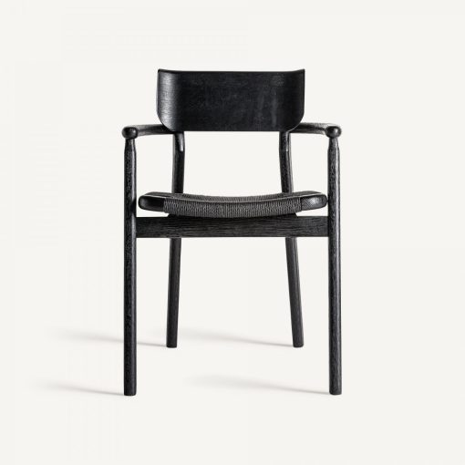 Oak dining chair with armrest – Image 2
