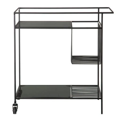 WAITER BLACK METAL-CRYSTAL DECORATION 67 X 40 X 70 CM – Image 2