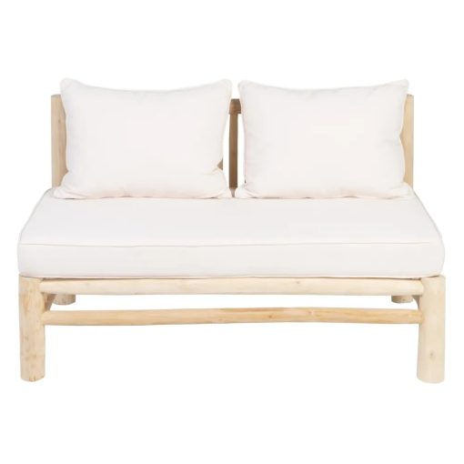2-SEAT SOFA NATURAL TEAK WOOD 131 X 80 X 77.50 CM – Image 2