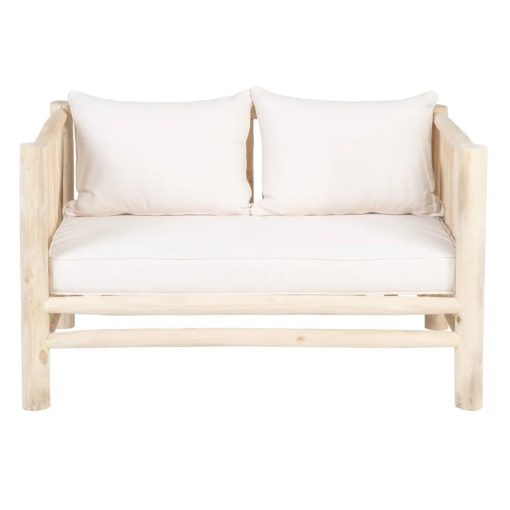 2-SEAT SOFA NATURAL TEAK WOOD 131 X 80 X 77.50 CM – Image 2