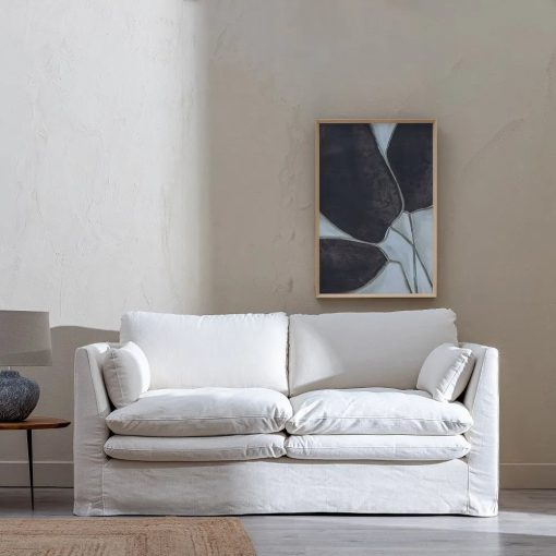 2-SEATER SOFA BEIGE FABRIC 194 X 100 X 94 CM – Image 2