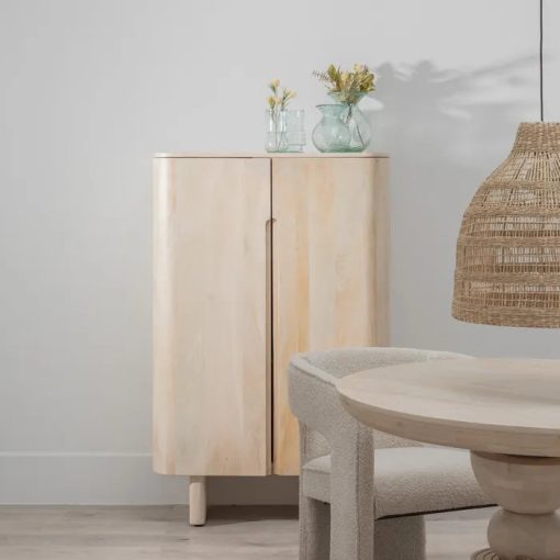 WHITE MANGO WOOD CABINE  90 X 40 X 138 CM – Image 2