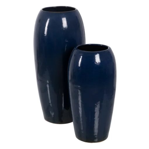 VASE BLUE CERAMIC DECORATION 35 X 35 X 81 CM – Image 2