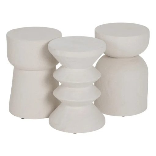 WHITE POLYRESIN TABLE 31 X 31 X 45 CM – Image 2
