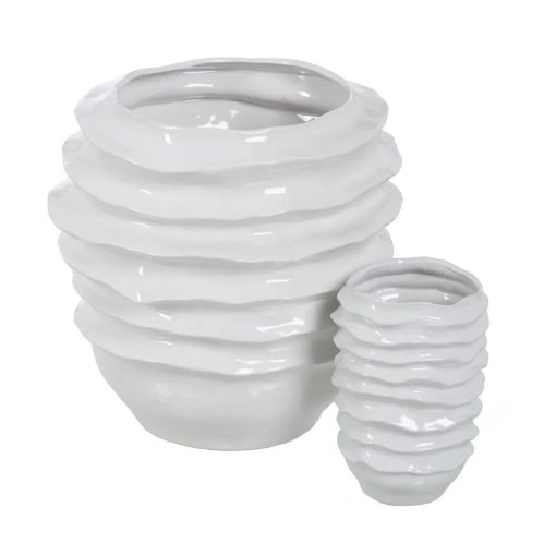 WHITE VASE CERAMICS 18.50 X 18 X 27.50 CM – Image 2