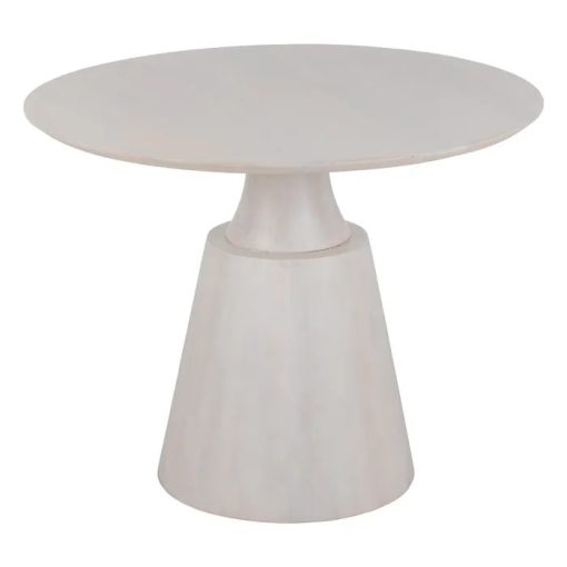 WHITE MANGO WOOD DINING TABLE 100 X 100 X 78 CM