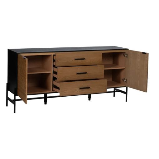 BLACK-NATURAL SIDEBOARD DM-WOOD 164 X 40 X 75 CM – Image 2