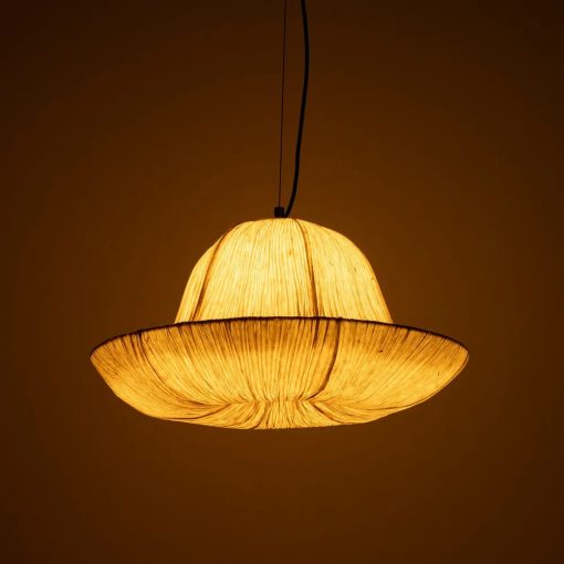 CEILING LAMP BEIGE PAPER-METAL 62,50 X 62,50 X 20 CM – Image 2