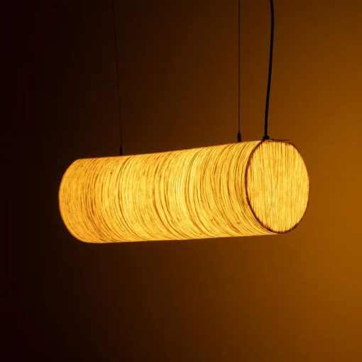 CEILING LAMP BEIGE PAPER-METAL 60 X 60 X 20 CM – Image 2