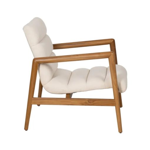 NATURAL FABRIC-WOOD ARMCHAIR 79 X 56 X 76 CM – Image 2