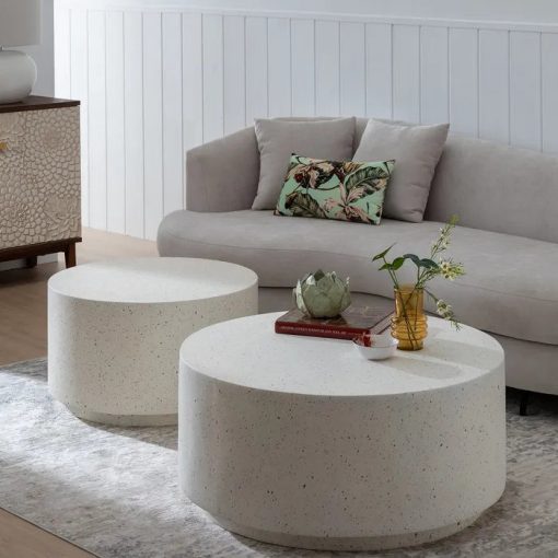 WHITE MAGNESIUM FIBER COFFEE TABLE 70 X 70 X 40 CM – Image 2