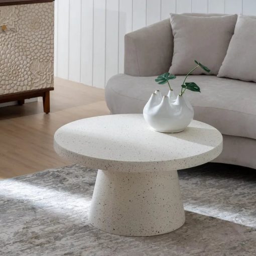 COFFE TABLE WHITE MAGNESIUM FIBER 80 X 80 X 38 CM – Image 2