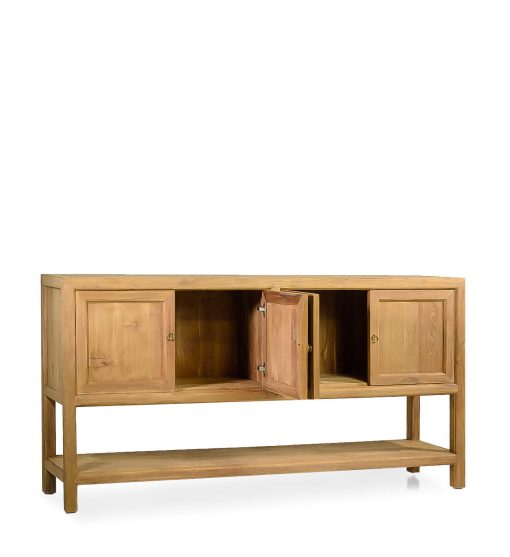 TEAK BUFFET 4 DOORS 1 SHELF – Image 2