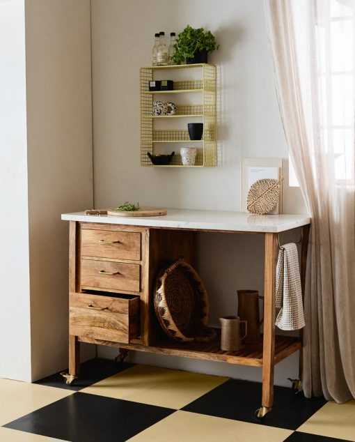 MASHU KITCHEN ISLAND W. MARBLE TOP – Image 2