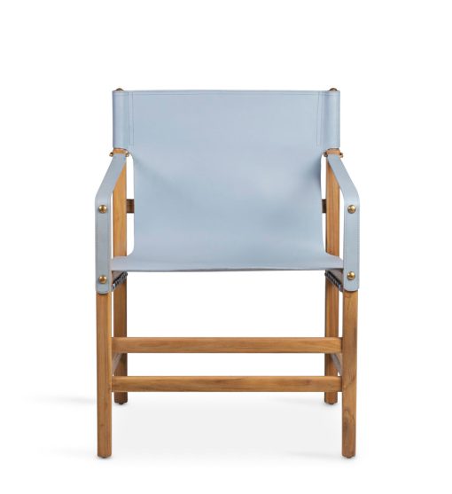Leather Armchiar Blue – Image 2