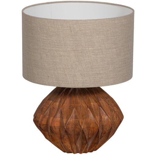 TORIN TABLE LAMP CARVED NATURAL