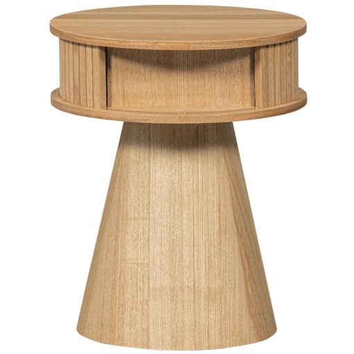 KARRI NIGHTSTAND ROUND WOOD NATURAL – Image 2