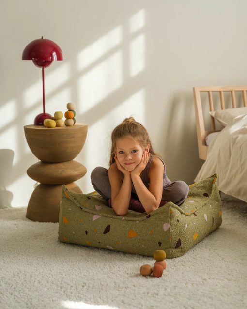 Terrazzo Moss Square Ottoman – Image 2