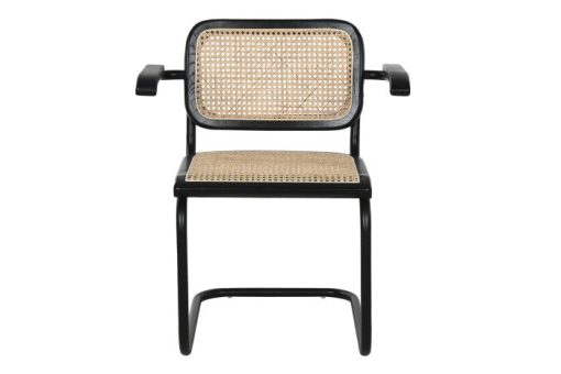CHAIR ELM RATTAN 46X46X82 BLACK – Image 2