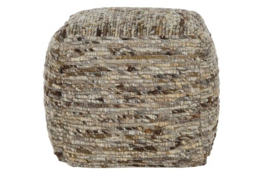 WOOL COTTON FOOTREST 45X45X45 HAND WOVEN – Image 2