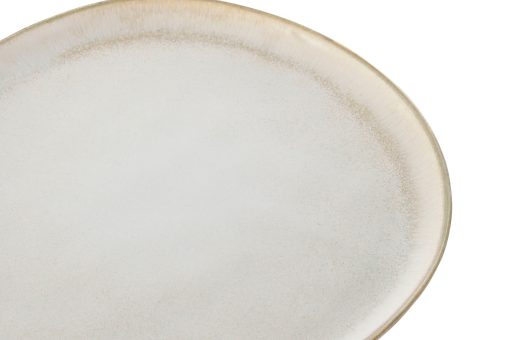 PLATE STONEWARE ENAMELLED 27X27X2,5 WORN OUT BEIGE – Image 2