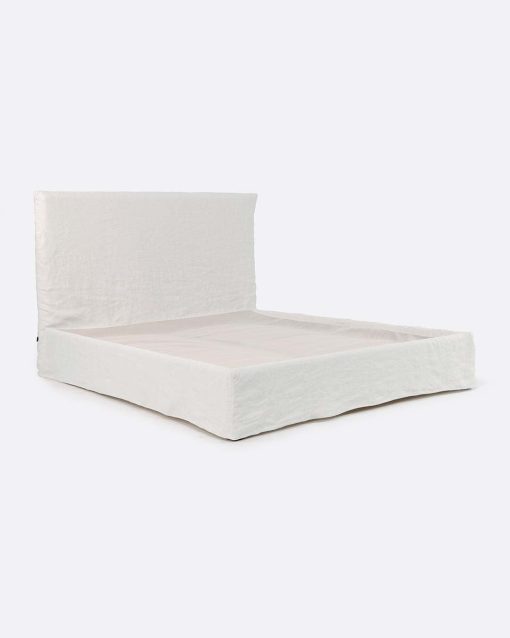 White Linen Bed 160 x 200 cm – Image 2