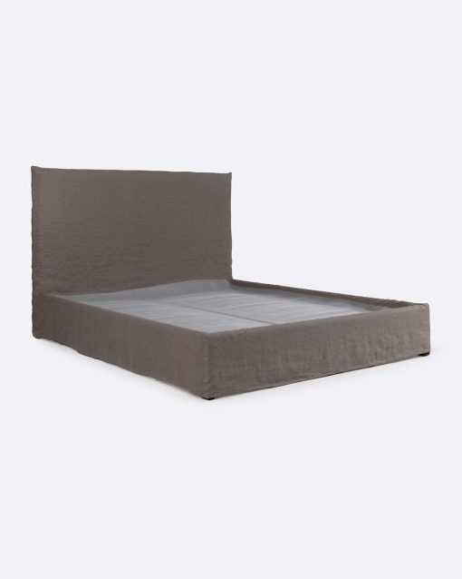 Taupe Linen Bed 160 x 200 cm – Image 2