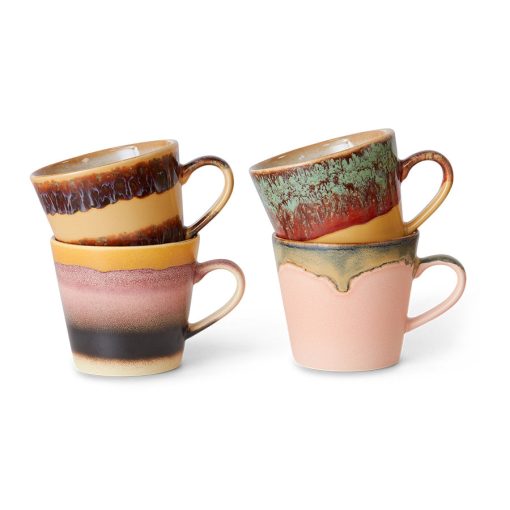 70s ceramics: cappuccino mugs vista, set of 4