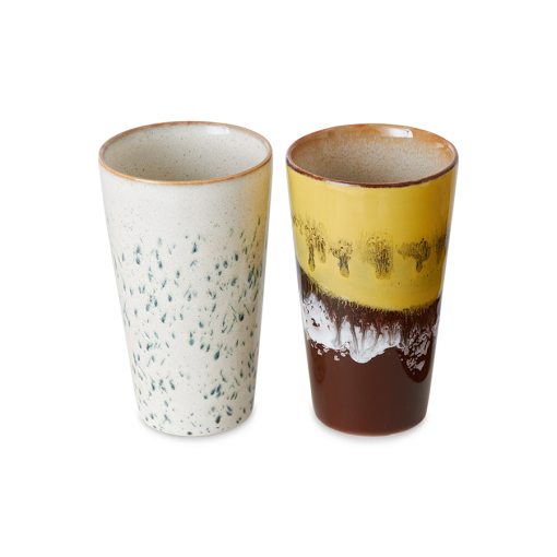 70s ceramics: latte mugs brine, set of 2 – Image 2