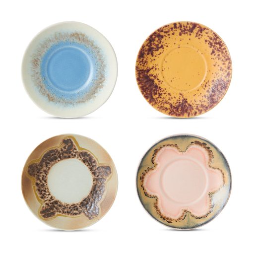 70s ceramics: saucers ocean, set of 4