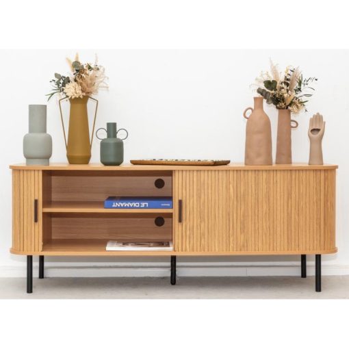 Television stand in slatted MDF – Image 2