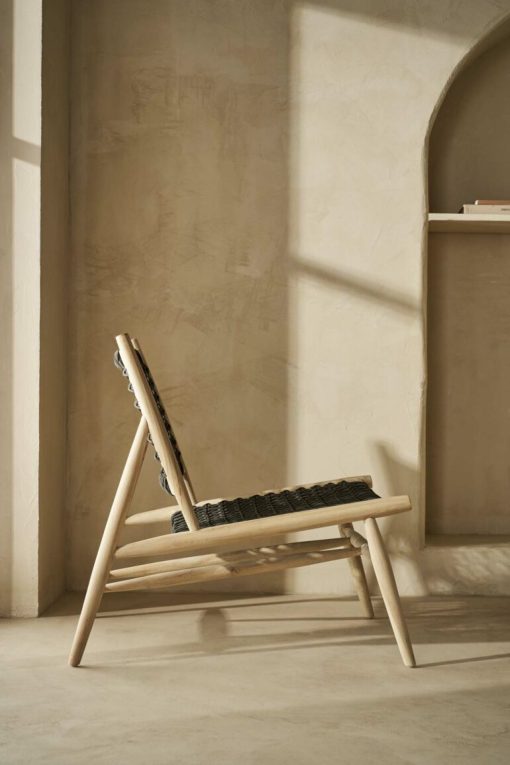 Teak and rope lounge chair – Image 2
