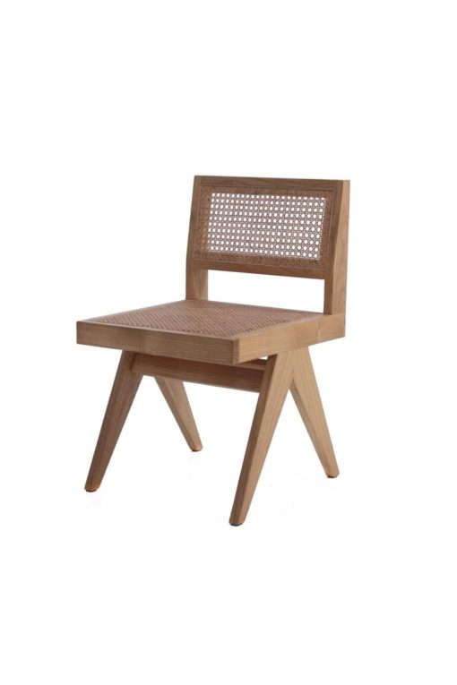 Teak and rattan chair