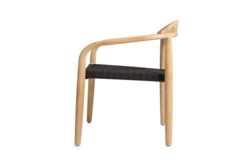 Eucalyptus dining chair black – Image 2