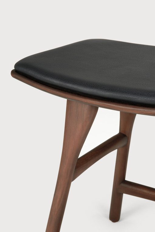 Osso dining stool in teak brown – Image 2