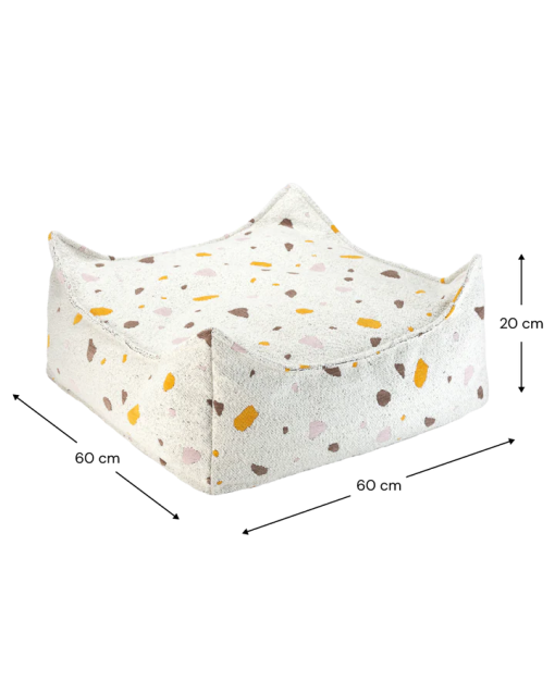 Terrazzo Marble Square Ottoman – Image 2